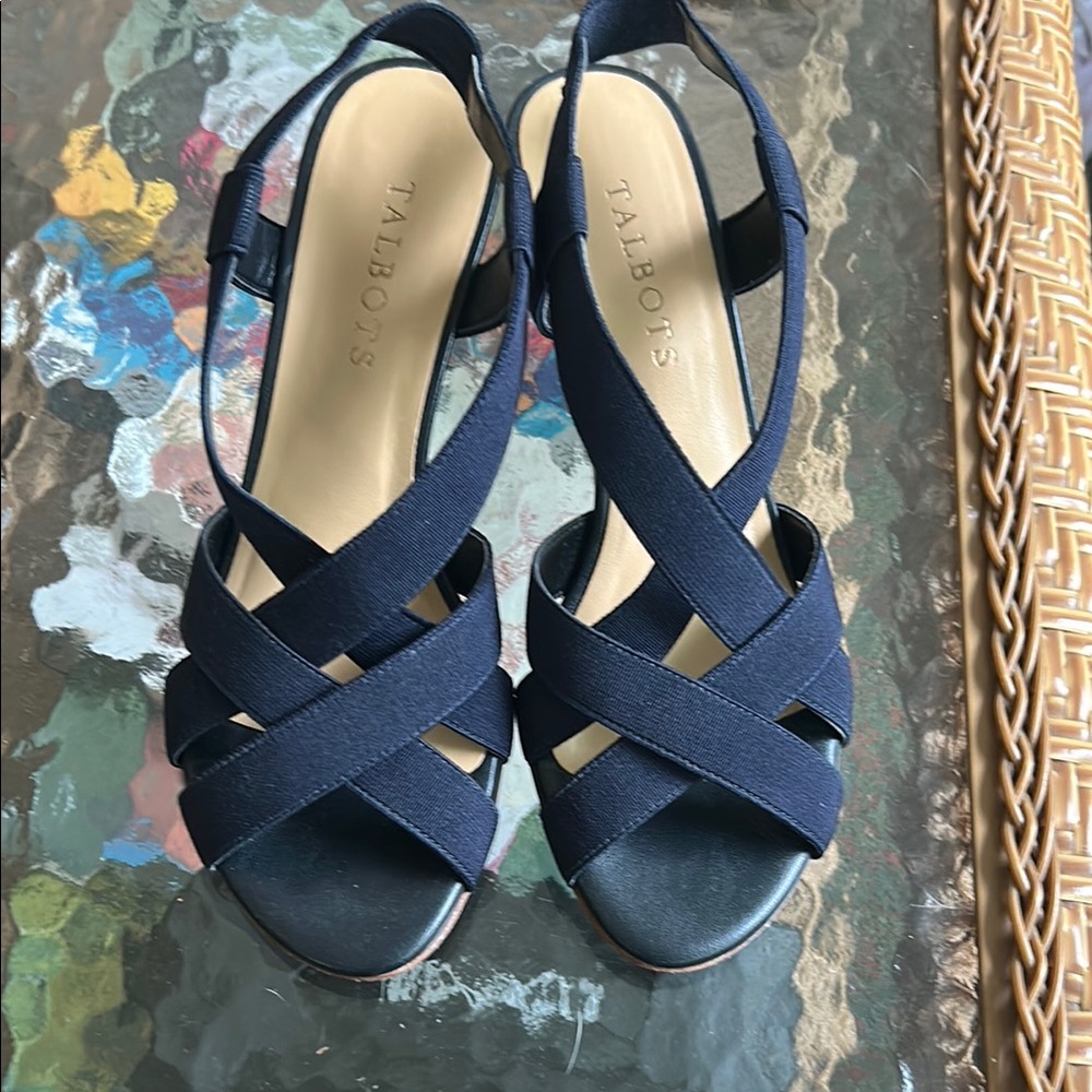 Talbots Blue Sandals with Criss-Cross Straps